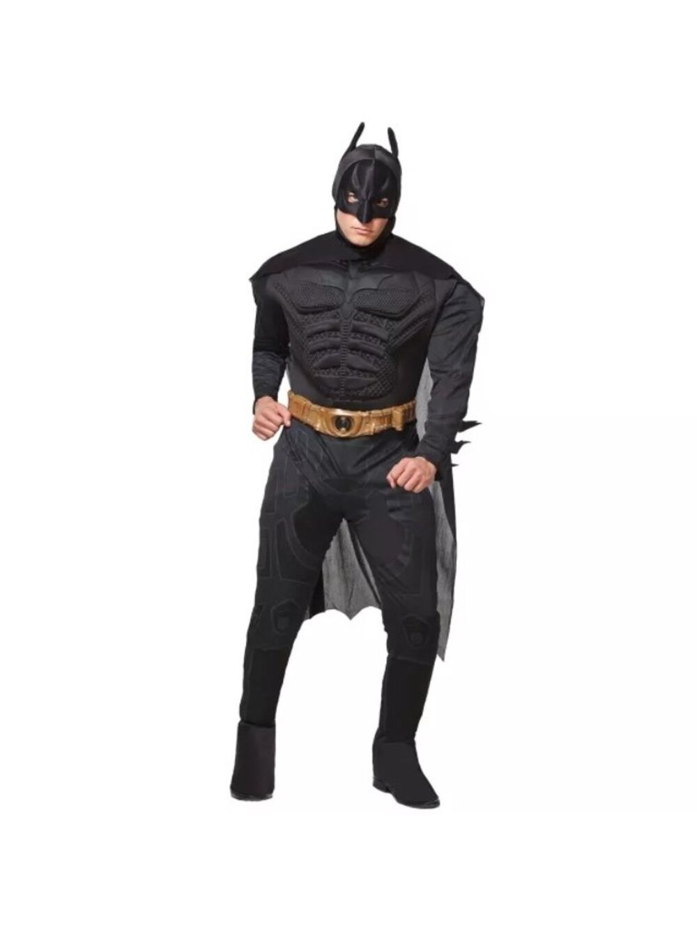 Batman Dark Knight Trilogy Adult Costume Muscle Chest Includes Cape Mask Belt LG